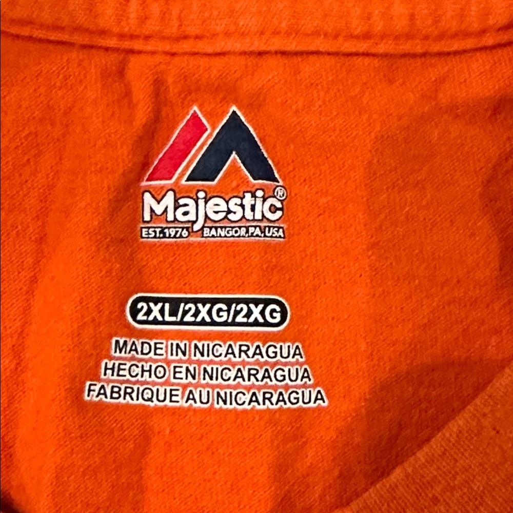 Majestic Orange Chicago Bears men’s T-Shirt size 2XL - Picture 3 of 4